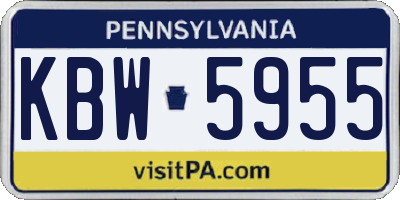 PA license plate KBW5955