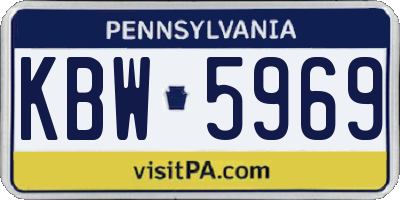 PA license plate KBW5969