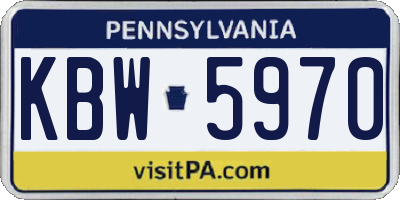 PA license plate KBW5970