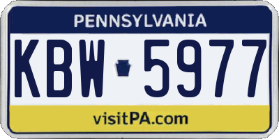 PA license plate KBW5977