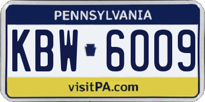 PA license plate KBW6009