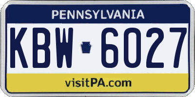 PA license plate KBW6027
