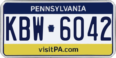 PA license plate KBW6042
