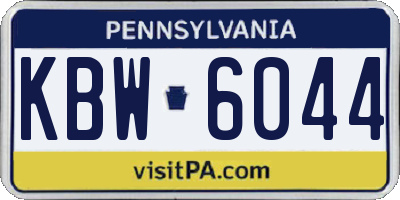 PA license plate KBW6044
