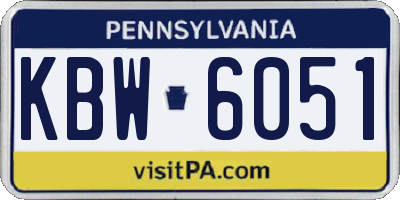 PA license plate KBW6051