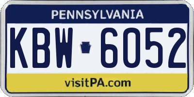 PA license plate KBW6052