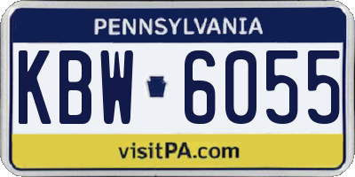 PA license plate KBW6055
