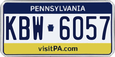 PA license plate KBW6057