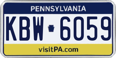 PA license plate KBW6059