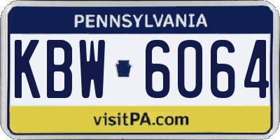 PA license plate KBW6064