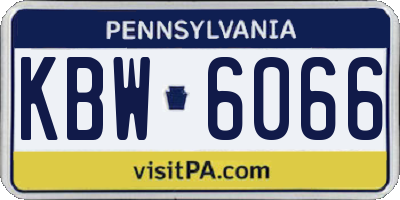 PA license plate KBW6066