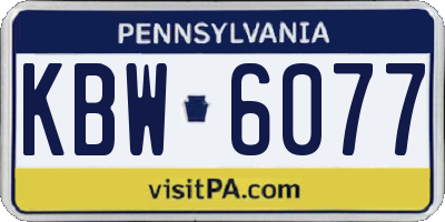 PA license plate KBW6077