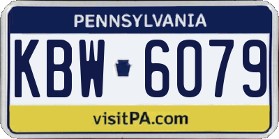 PA license plate KBW6079