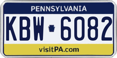 PA license plate KBW6082