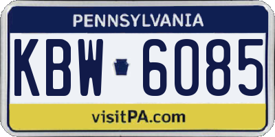 PA license plate KBW6085