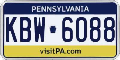 PA license plate KBW6088