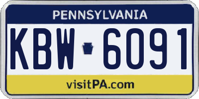 PA license plate KBW6091
