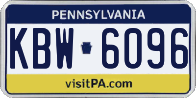 PA license plate KBW6096