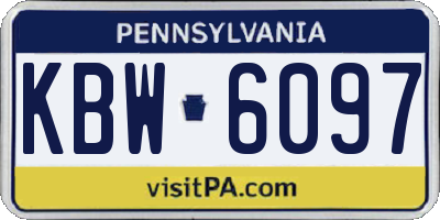 PA license plate KBW6097