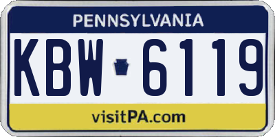 PA license plate KBW6119