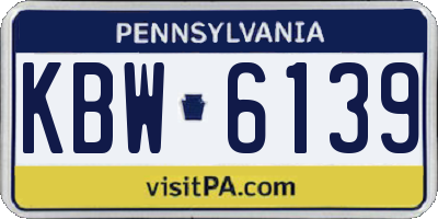 PA license plate KBW6139