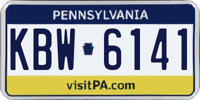 PA license plate KBW6141