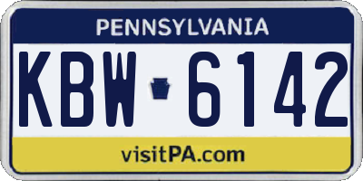 PA license plate KBW6142