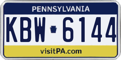 PA license plate KBW6144