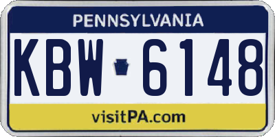 PA license plate KBW6148