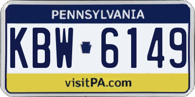 PA license plate KBW6149