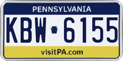 PA license plate KBW6155