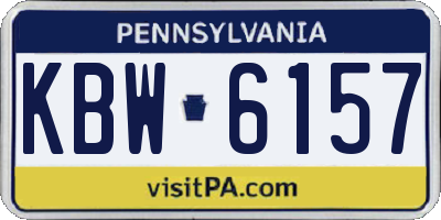 PA license plate KBW6157