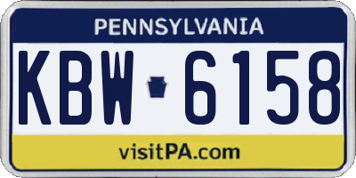 PA license plate KBW6158