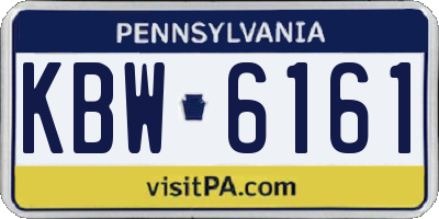 PA license plate KBW6161