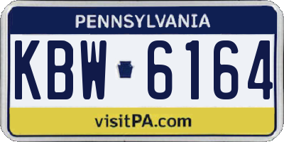 PA license plate KBW6164