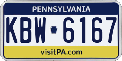 PA license plate KBW6167