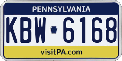PA license plate KBW6168