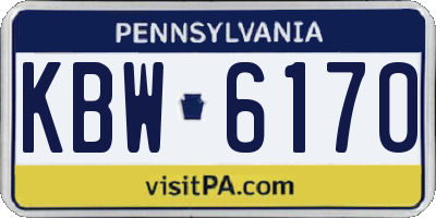 PA license plate KBW6170