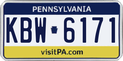 PA license plate KBW6171