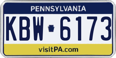 PA license plate KBW6173