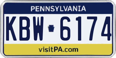 PA license plate KBW6174