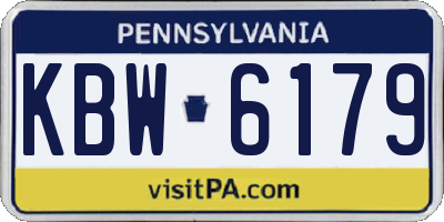 PA license plate KBW6179