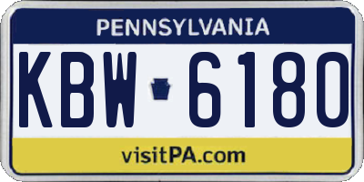PA license plate KBW6180