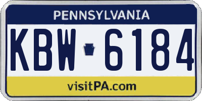 PA license plate KBW6184