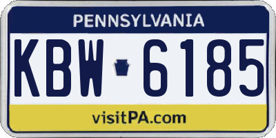 PA license plate KBW6185