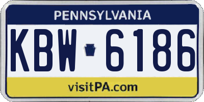 PA license plate KBW6186