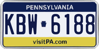 PA license plate KBW6188