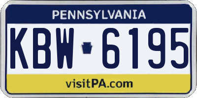 PA license plate KBW6195