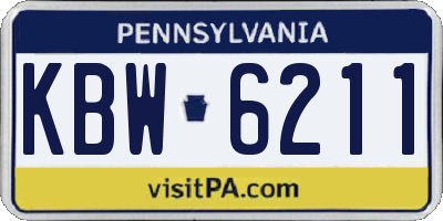PA license plate KBW6211