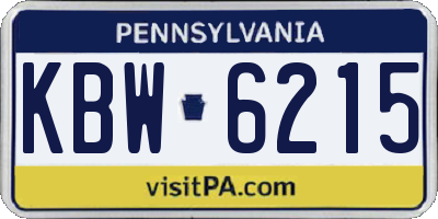 PA license plate KBW6215